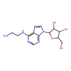 N-(2-氨基乙基)-9-戊呋喃糖基-9H-嘌呤-6-胺 structure
