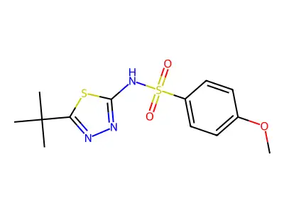 Benzenesulfonamide, N-(5-tert-butyl-1,3,4-thiadiazol-2-yl)-p-methoxy- structure