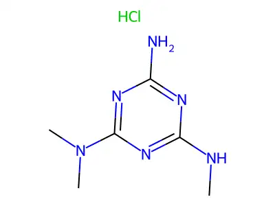 s-Triazine, 2-amino-4-dimethylamino-6-methylamino-, hydrochloride structure