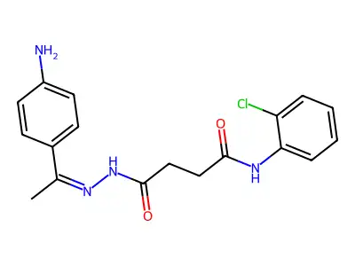 N'-[1-(4-aminophenyl)ethylideneamino]-N-(2-chlorophenyl)butanediamide structure