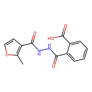 2-{[2-(2-Methyl-3-furoyl)hydrazino]carbonyl}benzoic acid structure