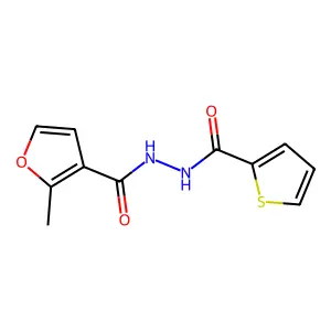 2-methyl-N'-(thiophene-2-carbonyl)furan-3-carbohydrazide structure