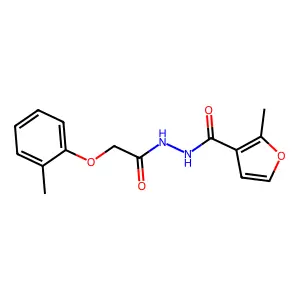 2-methyl-N'-[2-(2-methylphenoxy)acetyl]furan-3-carbohydrazide structure