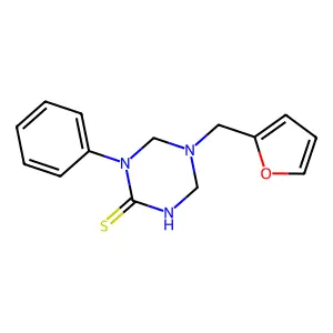 5-(2-Furanylmethyl)tetrahydro-1-phenyl-1,3,5-triazine-2(1H)-thione structure