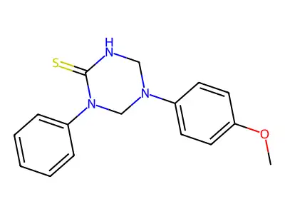 5-(4-Methoxyphenyl)-1-phenyl-1,3,5-triazinane-2-thione structure