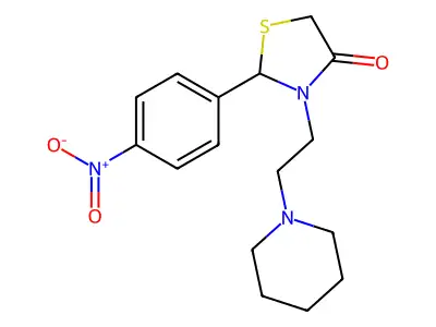 2-(4-Nitrophenyl)-3-[2-(piperidin-1-yl)ethyl]-1,3-thiazolidin-4-one structure