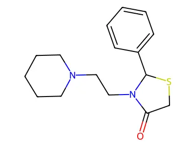 4-Thiazolidinone, 2-phenyl-3-[2-(1-piperidinyl)ethyl]- structure