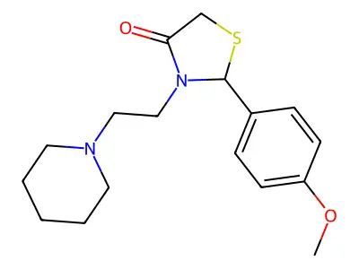 2-(4-Methoxyphenyl)-3-(2-piperidin-1-ylethyl)-1,3-thiazolidin-4-one structure