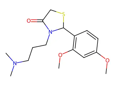 2-(2,4-Dimethoxyphenyl)-3-[3-(dimethylamino)propyl]-1,3-thiazolidin-4-one structure