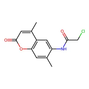 2-chloro-N-(4,7-dimethyl-2-oxo-1-benzopyran-6-yl)acetamide structure