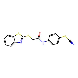[4-[[2-(1,3-Benzothiazol-2-ylsulfanyl)acetyl]amino]phenyl] thiocyanate structure