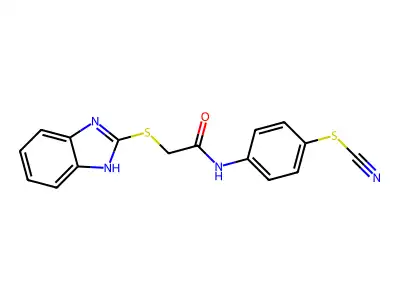 4-{[(1H-benzimidazol-2-ylsulfanyl)acetyl]amino}phenyl thiocyanate structure