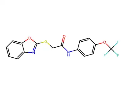 2-(1,3-benzoxazol-2-ylsulfanyl)-N-[4-(trifluoromethoxy)phenyl]acetamide structure