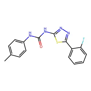1-[5-(2-Fluorophenyl)-1,3,4-thiadiazol-2-yl]-3-(4-methylphenyl)urea structure