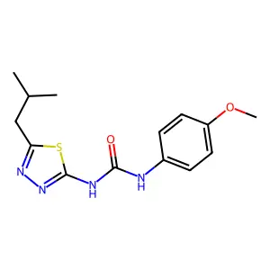 1-(4-Methoxyphenyl)-3-[5-(2-methylpropyl)-1,3,4-thiadiazol-2-yl]urea structure