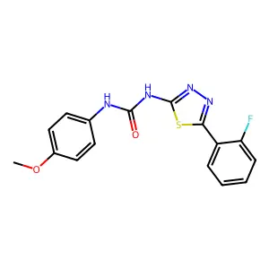1-[5-(2-Fluorophenyl)-1,3,4-thiadiazol-2-yl]-3-(4-methoxyphenyl)urea structure