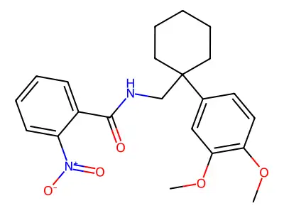 N-[[1-(3,4-dimethoxyphenyl)cyclohexyl]methyl]-2-nitrobenzamide structure