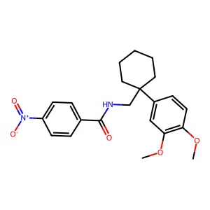 N-[[1-(3,4-dimethoxyphenyl)cyclohexyl]methyl]-4-nitrobenzamide structure