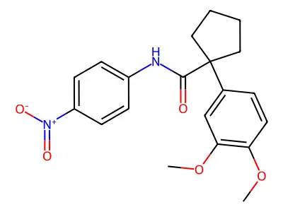 1-(3,4-dimethoxyphenyl)-N-(4-nitrophenyl)cyclopentanecarboxamide structure