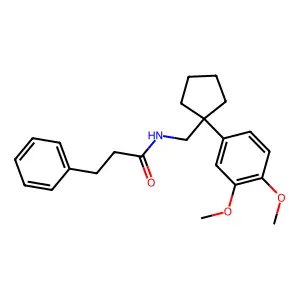 N-[[1-(3,4-dimethoxyphenyl)cyclopentyl]methyl]-3-phenylpropanamide structure
