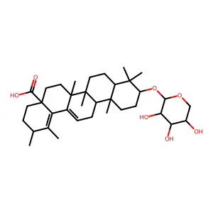 (3beta)-3-(alpha-L-Arabinopyranosyloxy)ursa-12,18-dien-28-oic acid structure