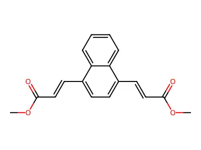 2-Propenoic acid, 3,3'-(1,4-naphthalenediyl)bis-, dimethyl ester structure