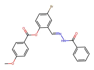 [2-[(Benzoylhydrazinylidene)methyl]-4-bromophenyl] 4-methoxybenzoate structure