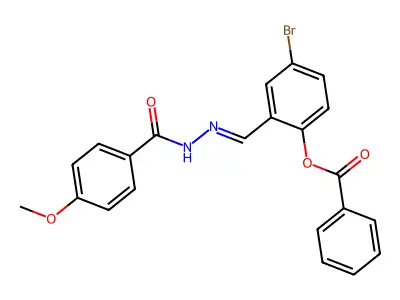 [4-Bromo-2-[[(4-methoxybenzoyl)hydrazinylidene]methyl]phenyl] benzoate structure