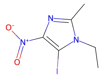 1-ethyl-5-iodo-2-methyl-4-nitro-1H-imidazole structure