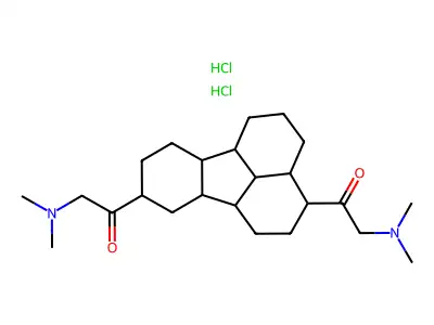 1,1'-Fluoranthene-3,9-diylbis(2-(dimethylamino)ethan-1-one) dihydrochloride structure