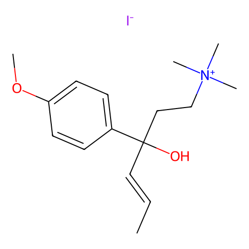 Ammonium, (3-hydroxy-3-(p-methoxyphenyl)-5-hexenyl)trimethyl-, iodide structure