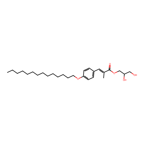 Methyl-p-myristyloxycinnamic acid 1-monoglyceride structure