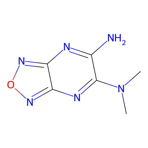 N,N-dimethyl[1,2,5]oxadiazolo[3,4-b]pyrazine-5,6-diamine structure