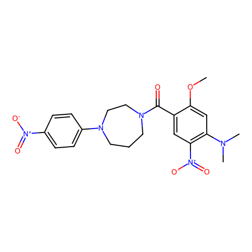 1-{4-(Dimethylamino)-5-nitro-2-methoxybenzoyl}-4-{4-nitrophenyl}-1,4-diazepane structure
