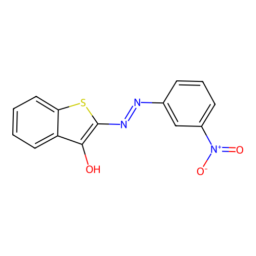 (2Z)-2-[2-(3-nitrophenyl)hydrazinylidene]-1-benzothiophen-3(2H)-one structure