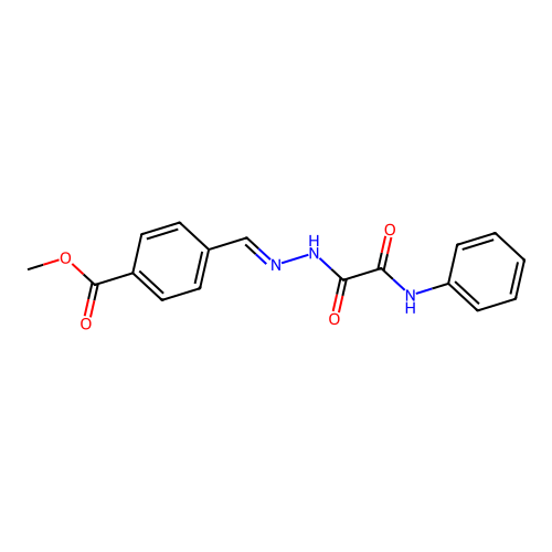 Methyl 4-(2-(anilino(oxo)acetyl)carbohydrazonoyl)benzoate structure
