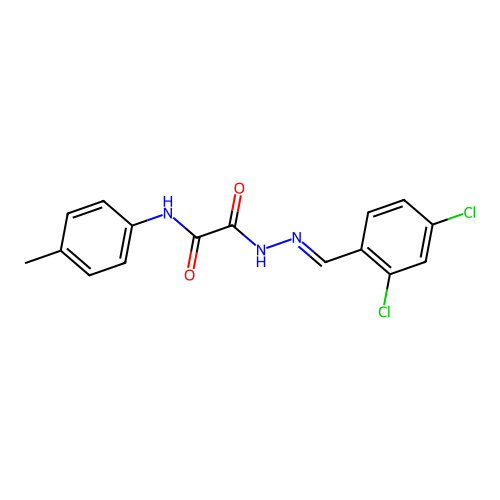 2-(2-(2,4-Dichlorobenzylidene)hydrazino)-N-(4-methylphenyl)-2-oxoacetamide structure