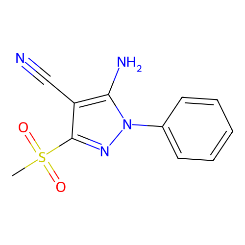 5-Amino-3-methylsulfonyl-1-phenylpyrazole-4-carbonitrile structure