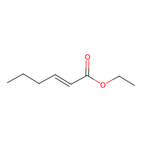 Ethyl hex-2-enoate structure