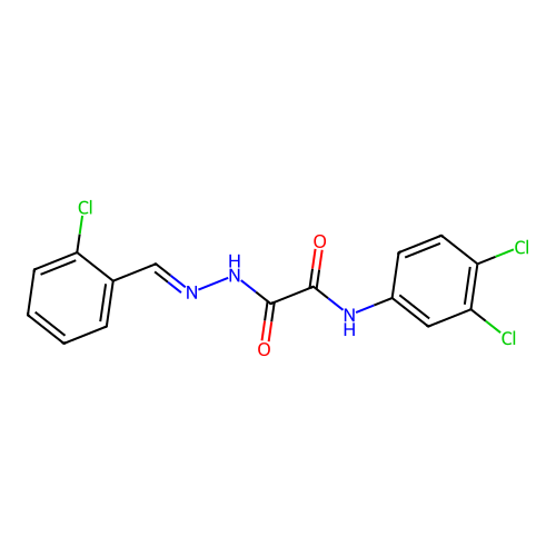 2-(2-(2-Chlorobenzylidene)hydrazino)-N-(3,4-dichlorophenyl)-2-oxoacetamide structure