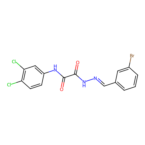 2-(2-(3-Bromobenzylidene)hydrazino)-N-(3,4-dichlorophenyl)-2-oxoacetamide structure