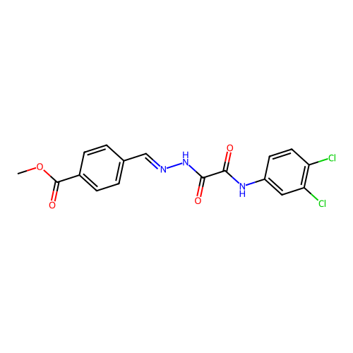Methyl 4-(2-((3,4-dichloroanilino)(oxo)acetyl)carbohydrazonoyl)benzoate structure