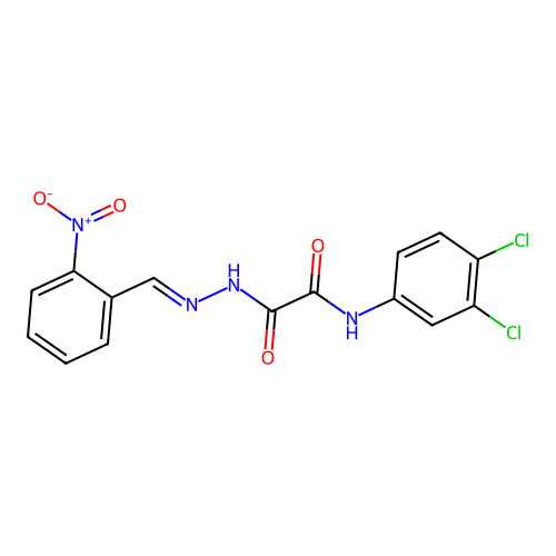 N-(3,4-Dichlorophenyl)-2-(2-(2-nitrobenzylidene)hydrazino)-2-oxoacetamide structure