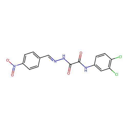 N-(3,4-Dichlorophenyl)-2-(2-(4-nitrobenzylidene)hydrazino)-2-oxoacetamide structure