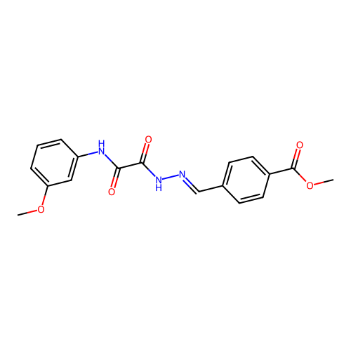 Methyl 4-(2-((3-methoxyanilino)(oxo)acetyl)carbohydrazonoyl)benzoate structure