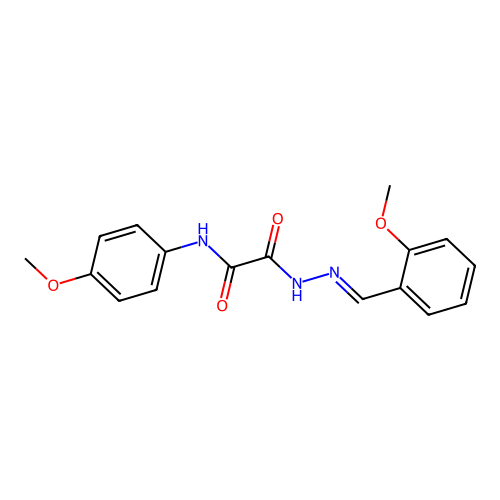 2-(2-(2-Methoxybenzylidene)hydrazino)-N-(4-methoxyphenyl)-2-oxoacetamide structure