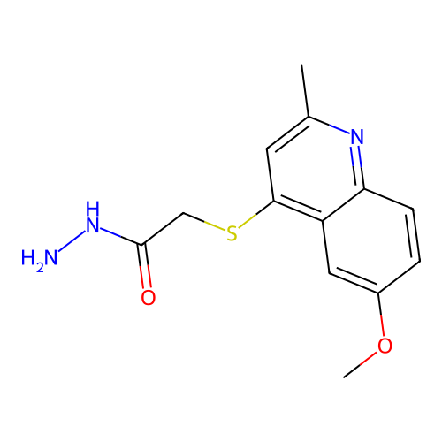 2-(6-Methoxy-2-methyl-4-quinolylthio)acetohydrazide structure