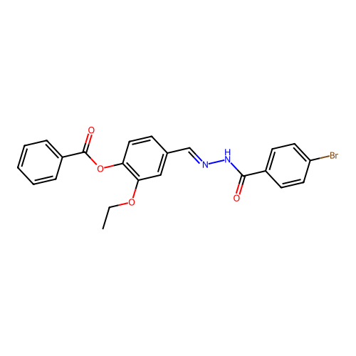 [4-[[(4-Bromobenzoyl)hydrazinylidene]methyl]-2-ethoxyphenyl] benzoate structure