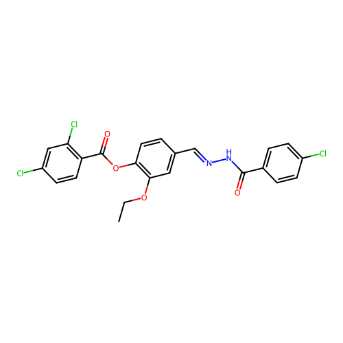 4-(2-(4-Chlorobenzoyl)carbohydrazonoyl)-2-ethoxyphenyl 2,4-dichlorobenzoate structure