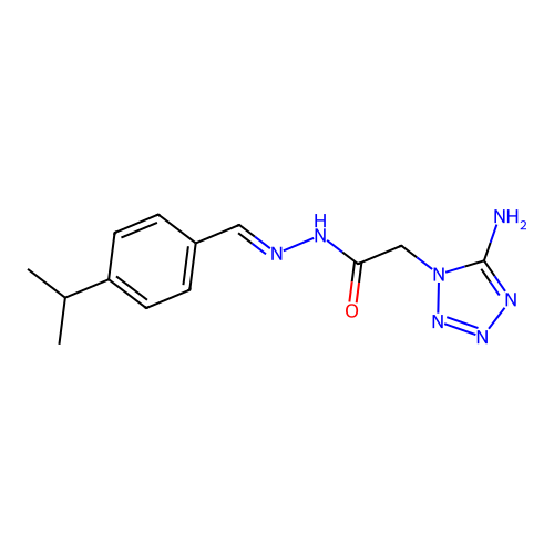 2-(5-amino-1H-tetrazol-1-yl)-N'-(4-isopropylbenzylidene)acetohydrazide structure